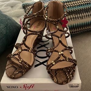XOXO Soft snakeskin sandals NIB